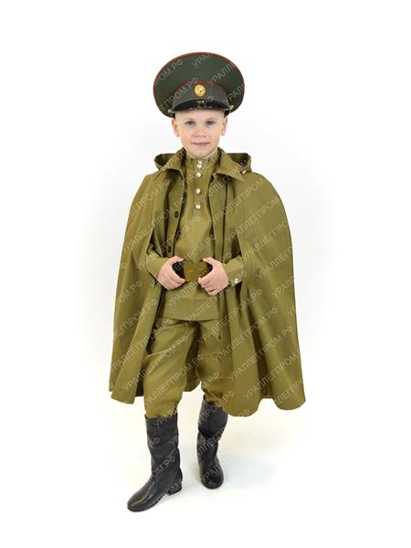 ПЛАЩ-ПАЛАТКА ВОВ ОФИЦЕРСКАЯ. Х/Б- 100%. ЦВЕТ ХАКИ Детские и подростковые размеры
